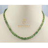 Grüne Turmalinkette - Turmalin Kristalle mit Perle 44 cm lang-Edelsteinketten