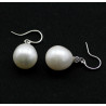 Perlen Ohrring Paar weiße China Zuchtperle mit Schweizer Haken-Perlen-Ohrringe