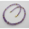 Amethyst Kette Amethyst facettiert lila Halskette für Damen 46 cm-Edelsteinketten