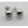 Perlen-Ohrstecker silbergraue Süßwasser Zuchtperlen Bouton 10 mm-Perlen-Ohrringe
