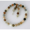 Mondstein Kette multicolour mit Perle 46,5 cm lang-Edelsteinketten