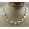 Keshi Perlenkette mit himmelblauem Larimar 46 cm lang-Perlenketten