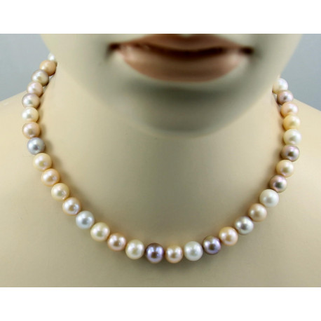 Perlenkette multicolour Süßwasser Zuchtperlen 43 cm lang-Perlenketten