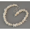 Keshi-Perlenkette weiße Keshiperlen mit S-Haken aus Silber-Perlenketten