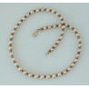 Perlenkette - Süßwasser-Zuchtperlen mit Sonnenstein 48 cm lang-Perlenketten