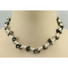 Perlenkette - weiße Süßwasser-Perlen mit Muscheln 42 cm-Perlenketten