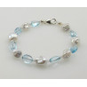 Perlenarmband mit Topas - Keshiperlen mit Blau-Topasen-Perlen-Armbänder