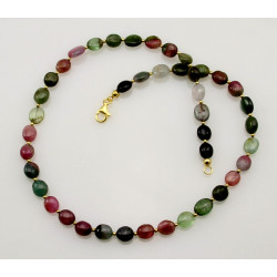 Turmainkette - Turmaline rosa grün Halskette für Damen 45,5 cm