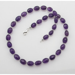 Amethystkette - Amethyst Halskette violett 45,5 cm - 165 Karat