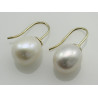 Gold Ohrhänger 14 kt mit weißer Süßwasserperle-Perlen-Ohrringe