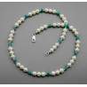 Süßwasser-Perlenkette mit blau-grünen Amazonit 47 cm-Perlenketten