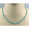 Amazonitkette - grün blauer Amazonit mit Perle Halskette 45 cm-Edelsteinketten