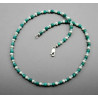 Amazonitkette - grün blauer Amazonit mit Perle Halskette 45 cm-Edelsteinketten