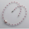 Morganitkette - Rosa beryll mit Rubellit und Perle 46 cm-Edelsteinketten
