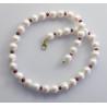 Perlenkette - Süßwasserperlen mit Rubin 48,5 cm-Perlenketten