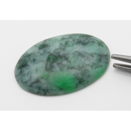 Jade Cabochon oval - grüne Burma-Jade 53,74 ct-Edelsteine