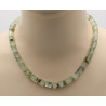 Prehnit Halskette hellgrün mit Süßwasser Perle 48,5 cm -Edelsteinketten
