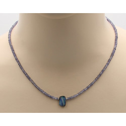 Iolith Halskette mit Boulder-Opal 46,5 cm
