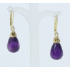 Ohrringe mit Amethyst Briolettes violett mit Klappbrisur-Edelstein-Ohrringe