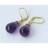 Ohrringe mit Amethyst Briolettes violett mit Klappbrisur-Edelstein-Ohrringe