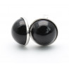 Onyx Ohrstecker schwarz in 925er Silber 10mm rund-Edelstein-Ohrringe