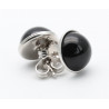 Onyx Ohrstecker schwarz in 925er Silber 10mm rund-Edelstein-Ohrringe