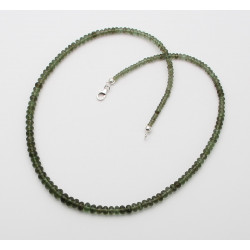 Moldavit Halskette facettiert grün 46 cm