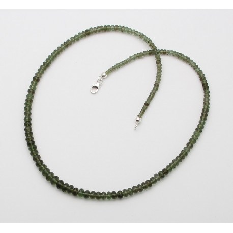 Moldavit Halskette facettiert grün 46 cm-Edelsteinketten