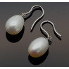 Ohrhänger mit weißer Süßwasserperle 14x10mm-Perlen-Ohrringe