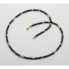 Spinell Halskette schwarz facettiert mit Zirkon 45 cm-Edelsteinketten