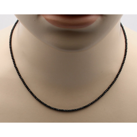 Spinell Kette schwarz facettiert 47 cm lang-Edelsteinketten