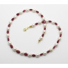 Süßwasser-perlenkette mit Rubin in 48 cm Länge-Perlenketten
