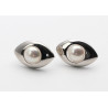 Perlen-Ohrstecker in Silber im Navette-Design -Perlen-Ohrringe