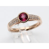 Solitär-Ring in 750er Rosé-Gold Spinell & Brillanten Gr. 54-Gold-Ringe