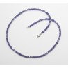 Tansanit Halskette facettiert mit Perlen 47,5 cm-Edelsteinketten