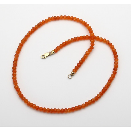 Karnel Kette orange facettiert in 44,5 cm Länge-Edelsteinketten