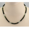Turmalin-Kette grün facettiert - Verdelith mit Perle 47 cm-Edelsteinketten