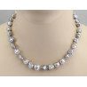 Keshi-Perlenkette silbergraue Süßwasser-Keshiperlen 45 cm-Perlenketten