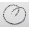 Perlenkette - graue Süßwasser-Perlen Aqua & Lapis 45,5 cm-Perlenketten