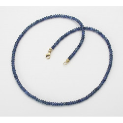 Saphir-Kette - blaue Saphir Rondelle in 46 cm Länge