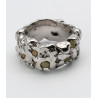 Silber-Ring mit Diamanten in Naturfarben Ring-Größe 56-Silberringe