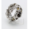 Silber-Ring mit Diamanten in Naturfarben Ring-Größe 56-Silberringe