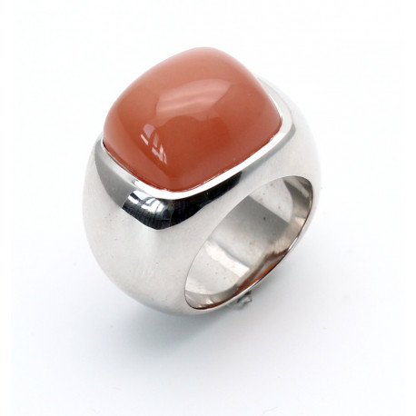 Silber-Ring mit Mondstein orange-braun Ringgröße 56-Silberringe
