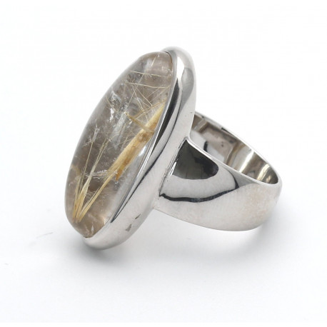 Silber-Ring mit Rutilquarz in Ringgröße 51-Silberringe