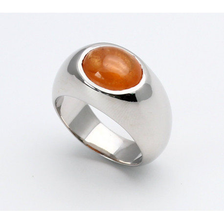 Silber-Ring 925er mit Mandarin-Granat oval Ringgröße 57-Silberringe