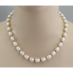Süßwasser-Perlenkette mit Turmalin in 48 cm Länge