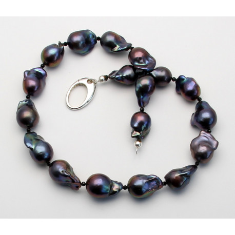 Süßwasser-Perlenkette Fireballs in dunkelgrau 46 cm kang-Perlenketten