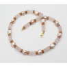 Rosenquarz-Kette mit Mondstein und Perlen 53 cm-Edelsteinketten