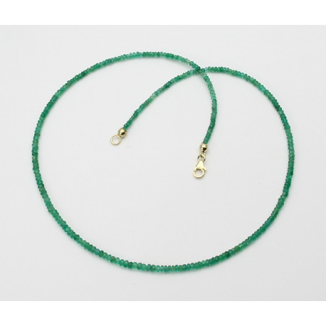 Smaragdkette grün facettiert in 44,5 cm Länge-Edelsteinketten