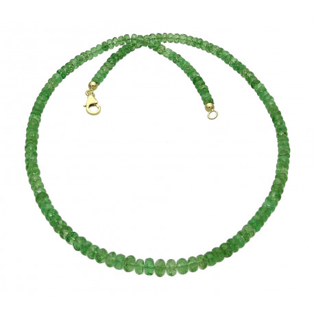 Tsavorit-Kette - grüner Granat facettiert 105 Karat 46 cm-Edelsteinketten